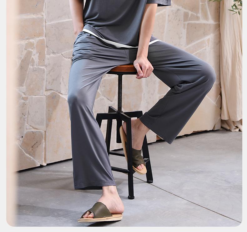Xuan Liang Men's Modal Thin Short-Sleeved Pants Casual Home Furnishing Set