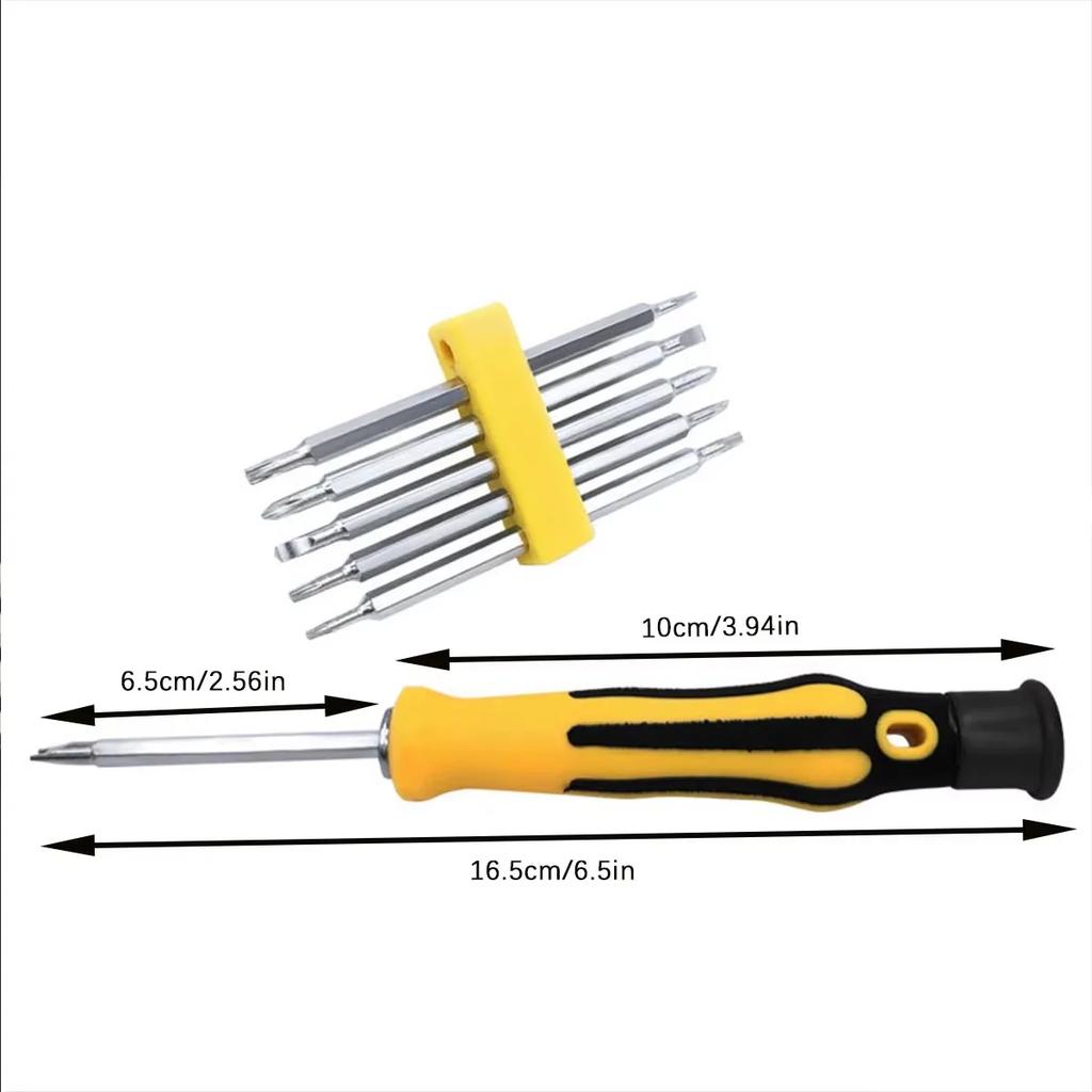 12 In 1 Screwdriver Set Magnetic Bit Cross Flat Shaped Screwdriver Head Multifunctional Precision Handheld Maintenance Tool Home