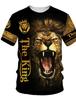 2023 New Men's Gender-Neutral T-Shirt 3D Printed Lion Round Neck Casual Short Sleeve Top Street Wea Men'st-Shirtoversizedt-Shirt