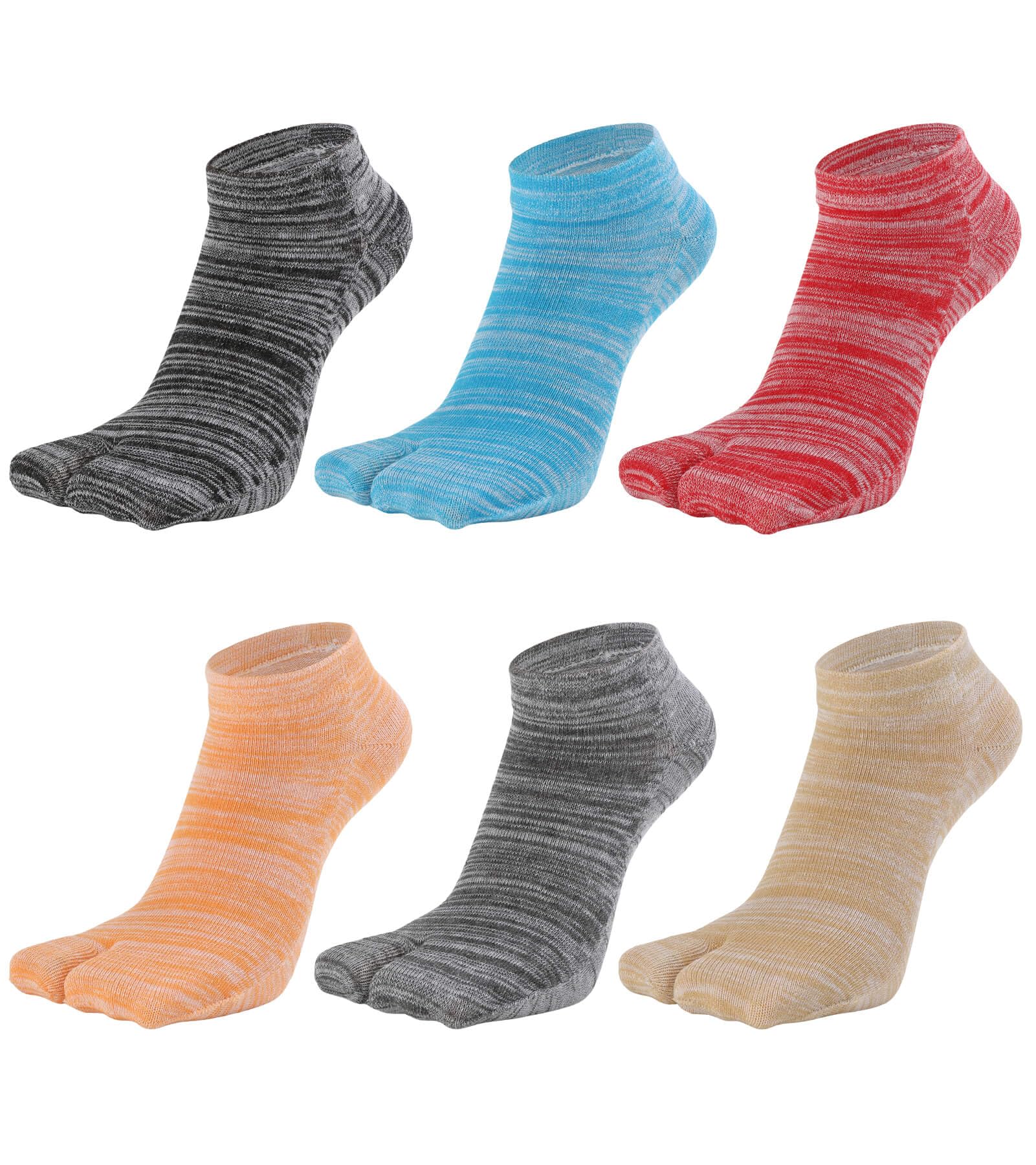 

WIOIW Women s Two-Toe Tabi Socks, Ankle Socks for Running, Cotton, Sports, Casual, Commuting, School, Cute, Set of 6
