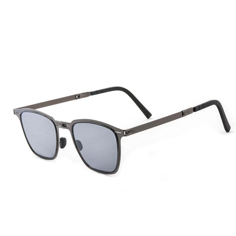 Ultra Light Stainless Steel Folding Sunglasses Polarized Driving Glasses for Men Women Eyewear
