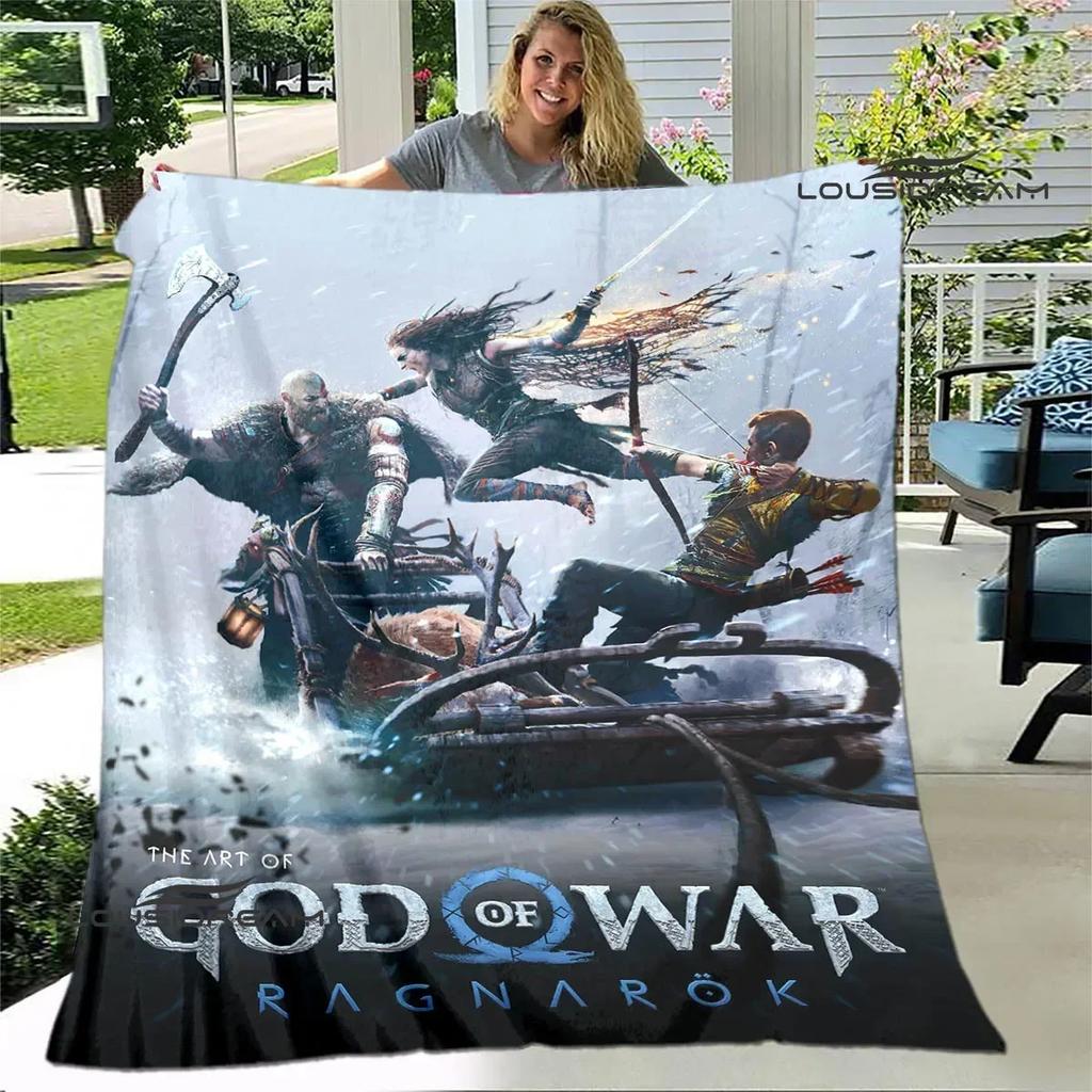 Game God of War Printed Blanket Picnic Blanket Warm Flannel Blankets Home Bed Linings Blankets for Beds Birthday Gift