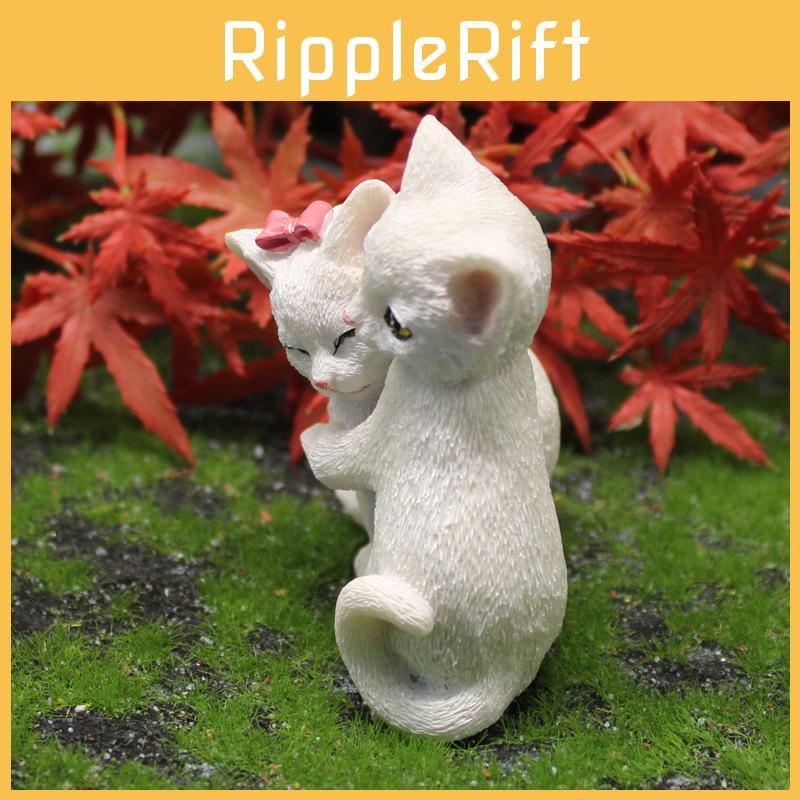 Resin Cat Statue Cute Home Accent Gift For Couples And Family Gatherings