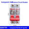 Delixi Transparent DZ47TR Mini Circuit Breaker 2P 40A/63A 220V Single-Phase Air Switch.