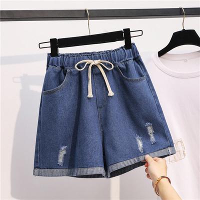 Blugi de blugi de vară pentru femei, marimea mare, la modă, subțiri, casual, pantaloni scurți cu talie înaltă