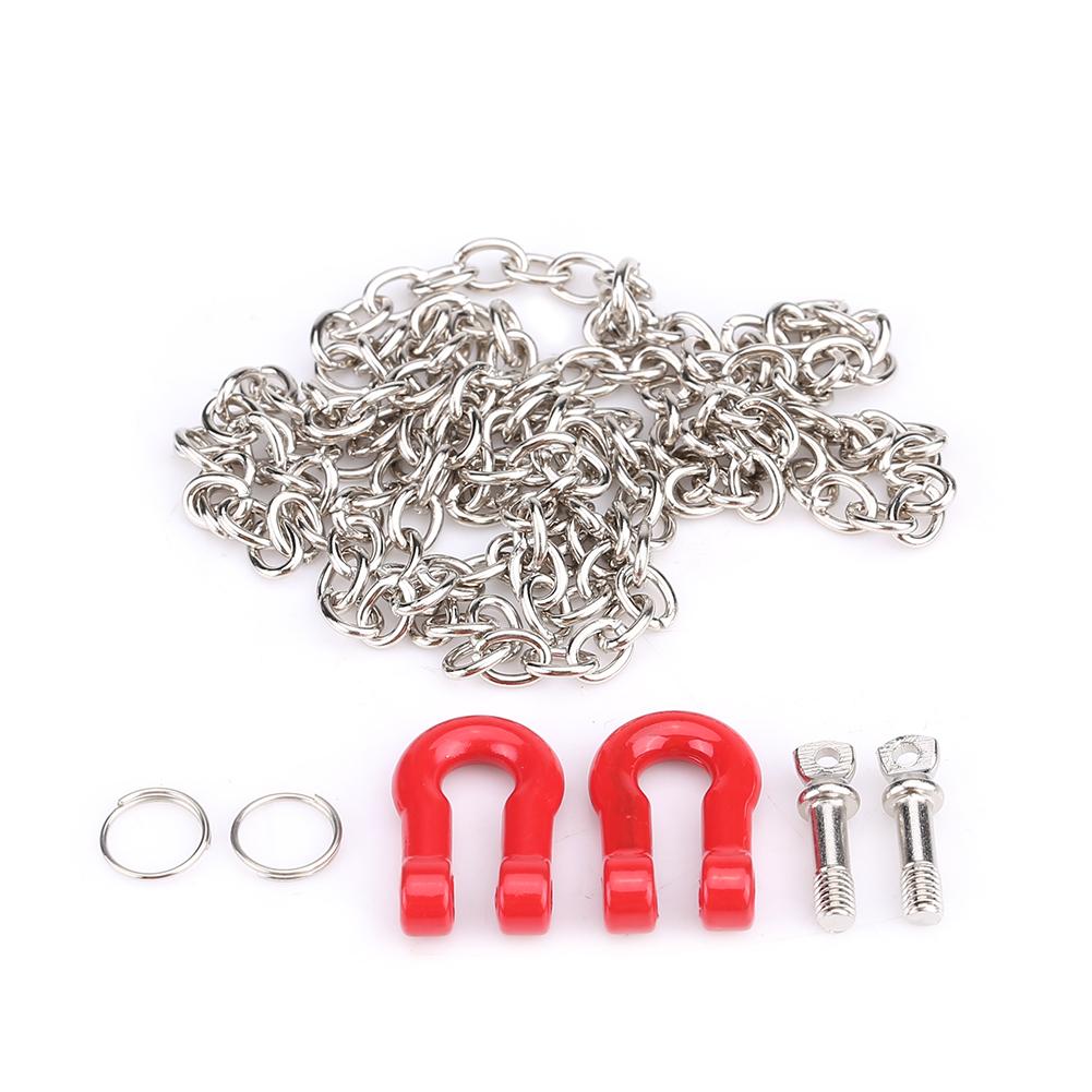 1:10 Scale Metal Alloy Chain & Tow Shackles for RC Crawler SCX10 D90 Truck Accessory