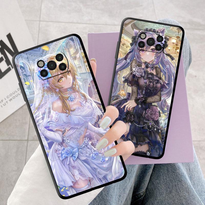 Case For Xiaomi Mi Poco X3 NFC X4 Pro F3 M3 C40 F4 GT M5 M4 F1 11 Lite 11T 10T 9T Silicone Phone Cover Genshin Impact Girl Funda