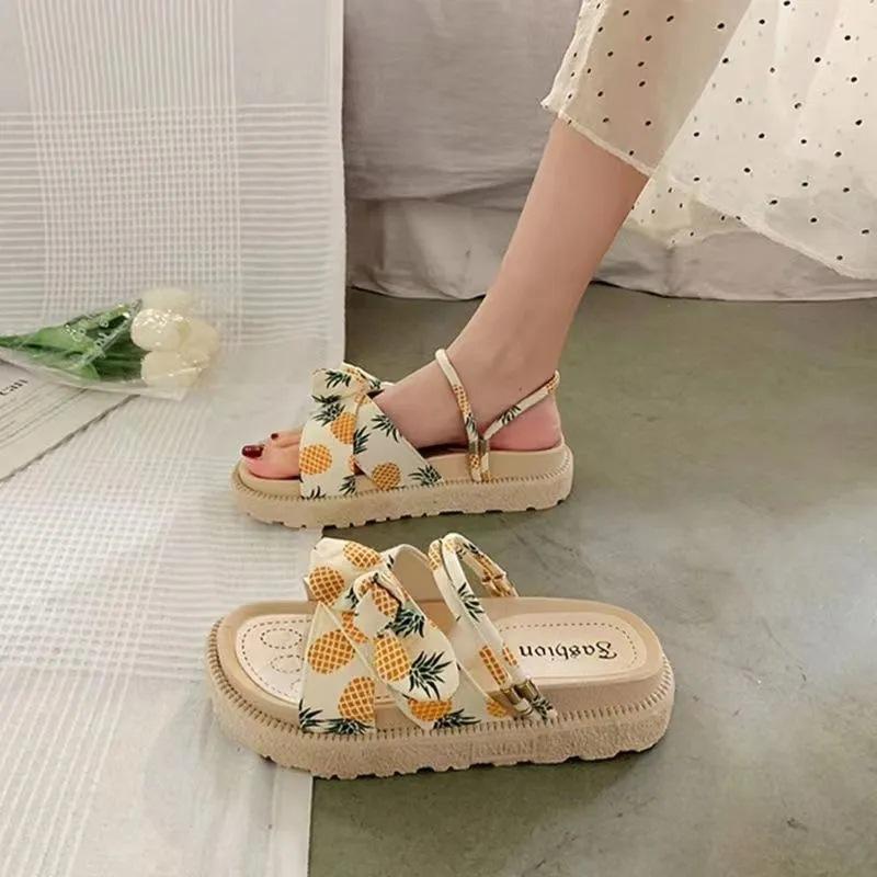

Cool slippers women s summer ins new fashion go out two wear muffin platform beach shoes 40