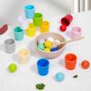 Baby Montessori Holzspielzeug Regenbogenball und Becher Farbsortierspiele Feinmotorik Frühpädagogik Lernspielzeug Geschenke für Kinder