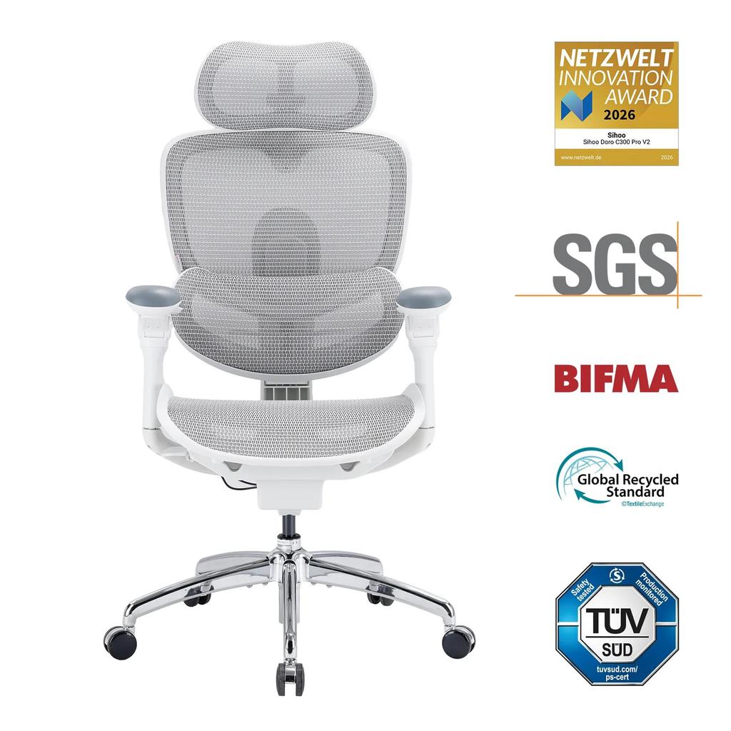 SIHOO Doro C300 Pro V2 Ergonomic Office Chair (without Footrest), Adaptive Full-body Support, 8D Armrests, and Breathable Mesh