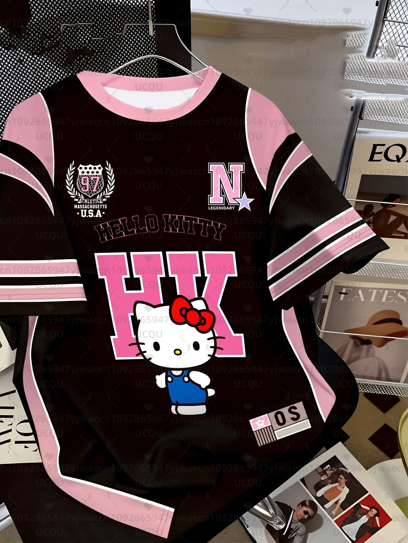 

Summer Women s Casual Hello Kitty 3D Print Cute T-shirt, Outdoor Sports T-shirt, Crew Neck T-shirt XXS
