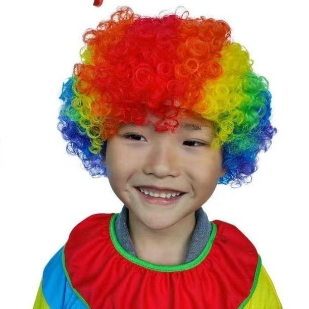 Joker Wig With Colorful Explosion Hair For Childrens Festival Costume Accessory