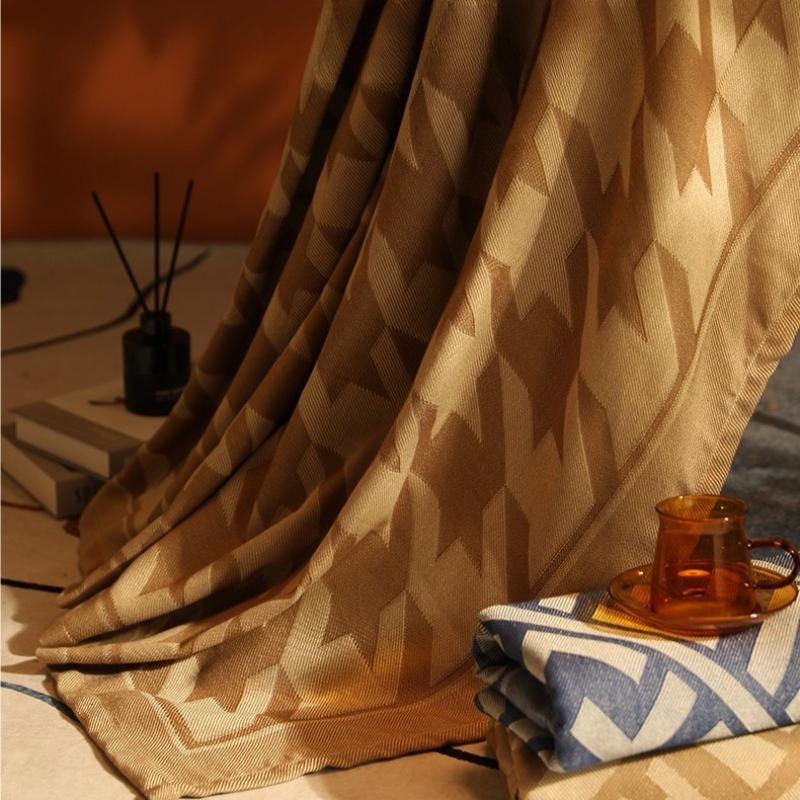 Geometric Jacquard Knitted Blanket Bed Sofa Decorat Outdoor Camping Blanket Plaid Bedspread Tapestry First Class Aviation Blanket Air Condition Quilt