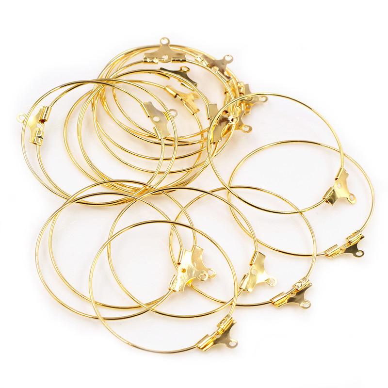 30pcs 20 25 30 35 40 45mm Hoop Earrings Big Circle Ear Wire Hoops Earrings Findings For DIY Jewelry Making Supplies Accessories