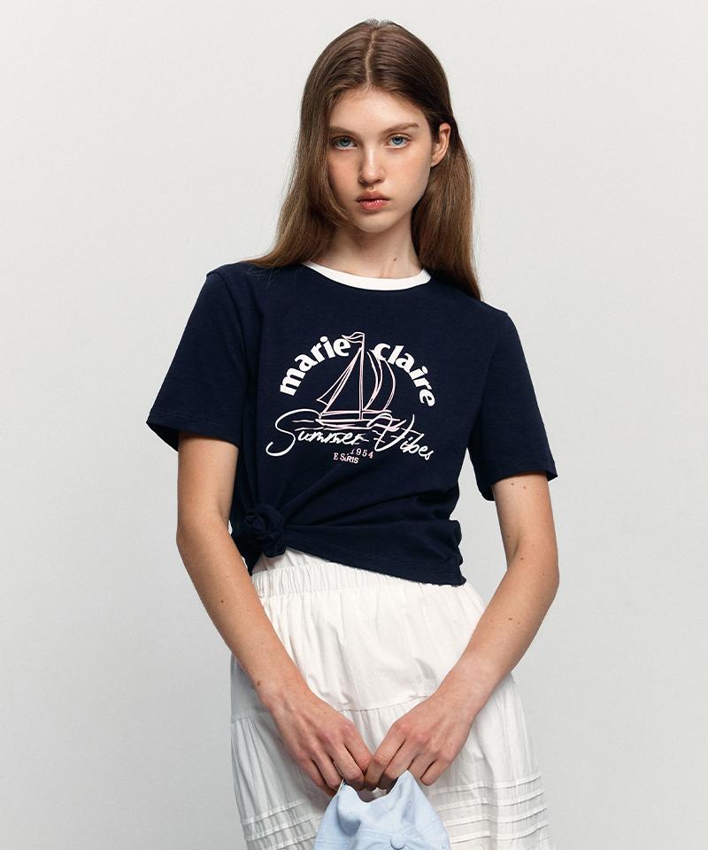 MARIE CLAIRE Marie Yacht Print T-Shirt (Mafbts27Mny)