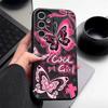 Cool Girl Butterfly Painting Case For Samsung S26 S25 S24 Ultra S23 S22 S21 FE A15 A16 A17 A26 A35 A36 A37 A54 A55 A56 A57 5G Leather Texture Cover