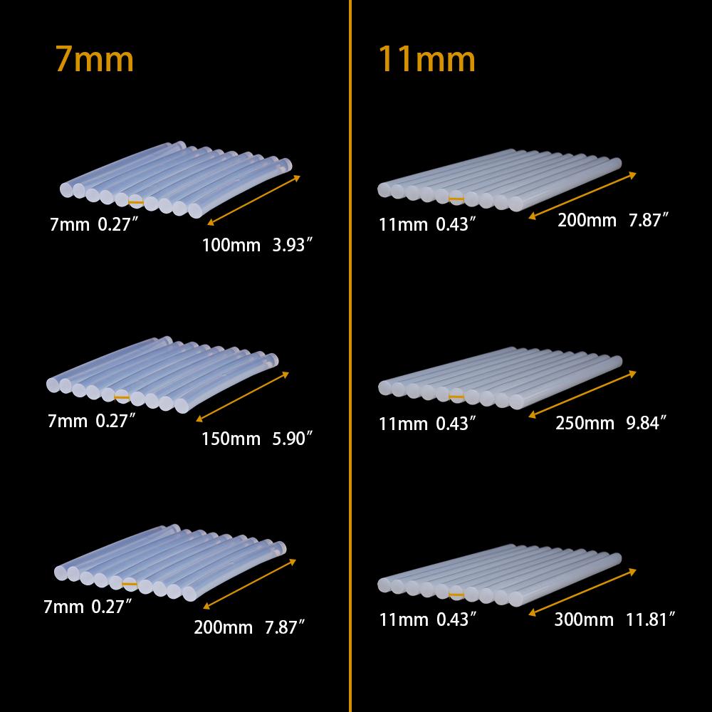 10Pcs 7mm/11mm White Transparent Hot-melt Glue Sticks For Electric Hot-melt Glue Gun Repair DIY Handicrafts Tool Accessories