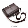 Breathable Shoulder Bag for Men, Waterproof PU Leather Briefcase, Multi-pocket Crossbody Purse for Office & Commute