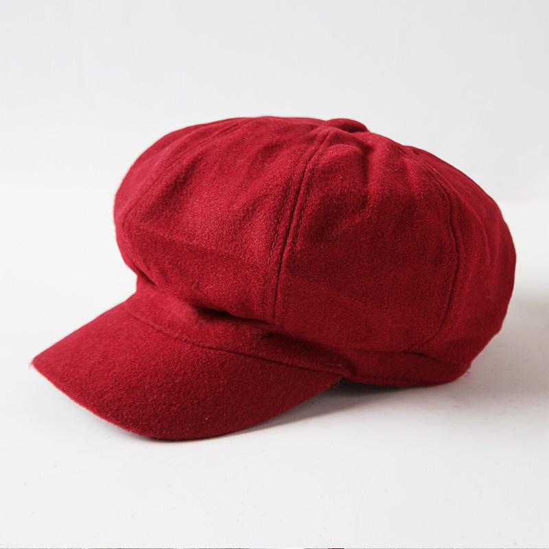 Korean Style Women's Autumn Octagonal Duck Tongue Beret - British Newsboy Casual Hat