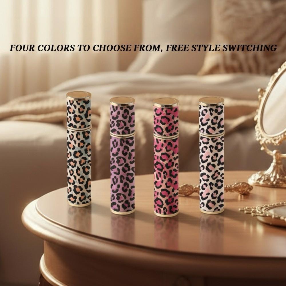 Reusable Leopard Print Leather Spray Bottle Portable Cosmetic Container 10ml Perfume Bottle Makeup