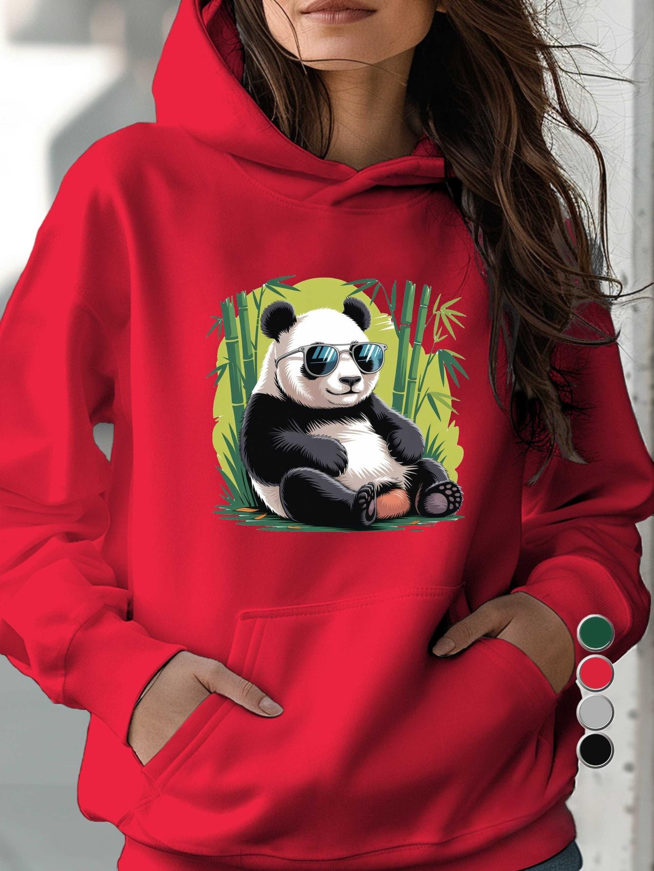 

Cool Sunglasses Panda Bamboo women s hoodies XXL красный