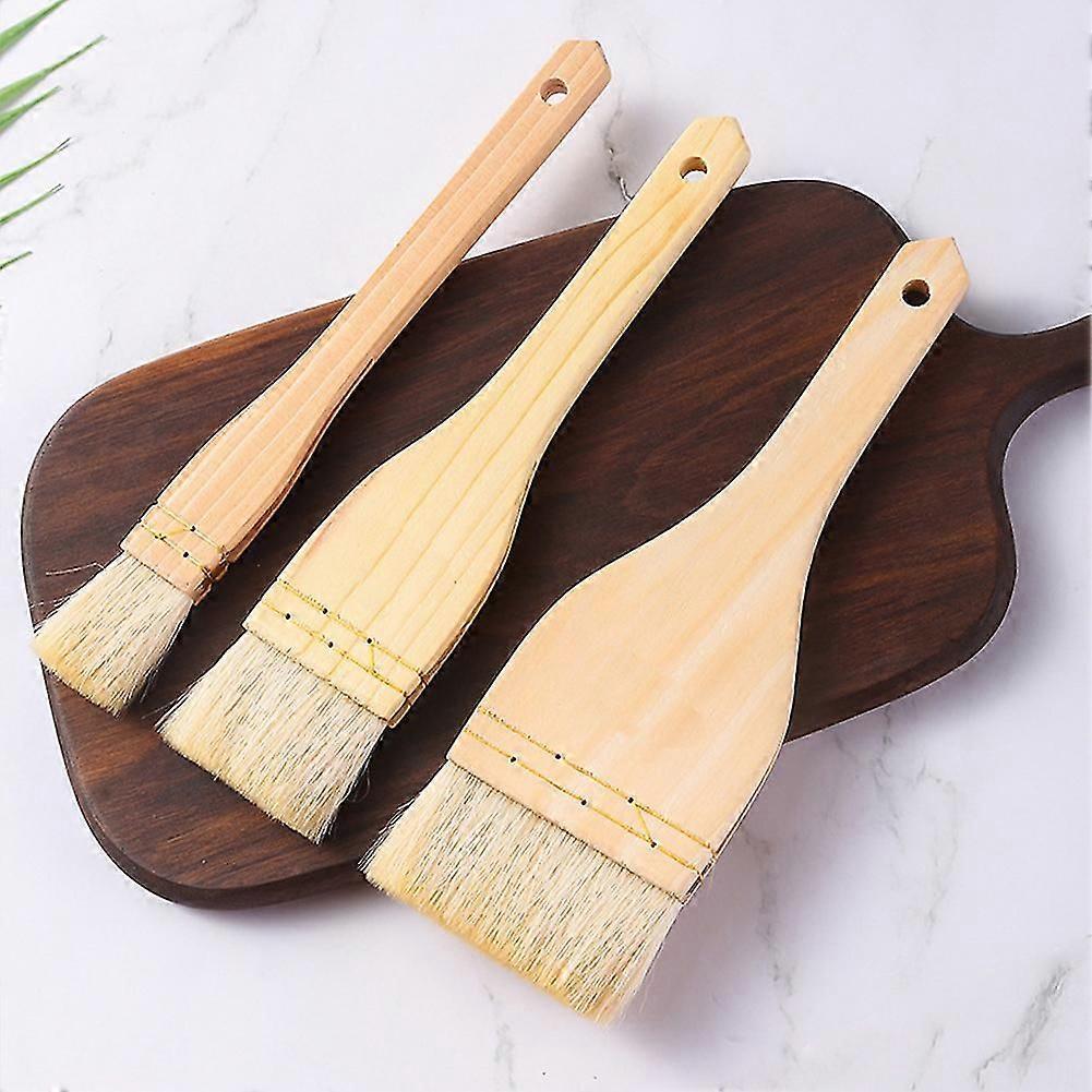 Pastry Oil Brushes with Wooden Handle Multifunctional Food Brushes for Cooking Oil Butters