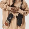 TaoTech Inner Smartphone Snowboarding Unisex Gloves, Thin, Fleece-Lined, Touchscreen, Operation, Gloves, (Leopard Print, L)