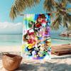 Classic Japanese Element Cartoon ONE PIECE Monkey D. Luffy Beach Towel Outdoor Camping Vacation Swimming Beach Towel Outdoor Absorbent Bath Towel Y12