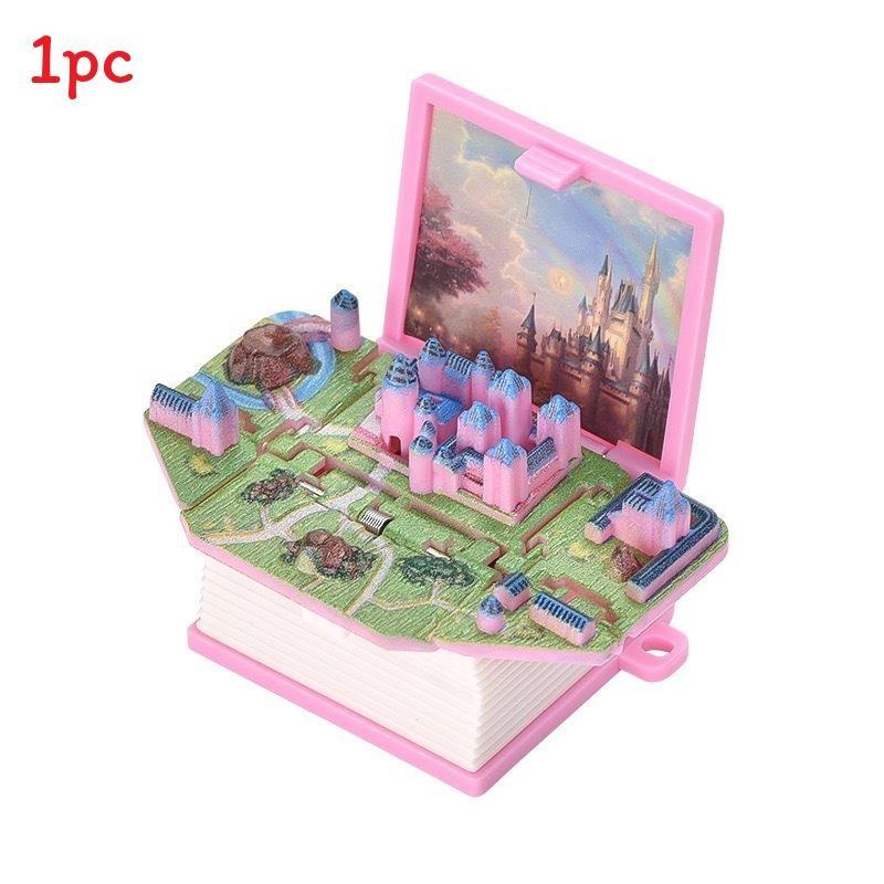 3d Pop Up Puzzle Book Keychain With Fortress Scene For Stress Relief And Creative Gift