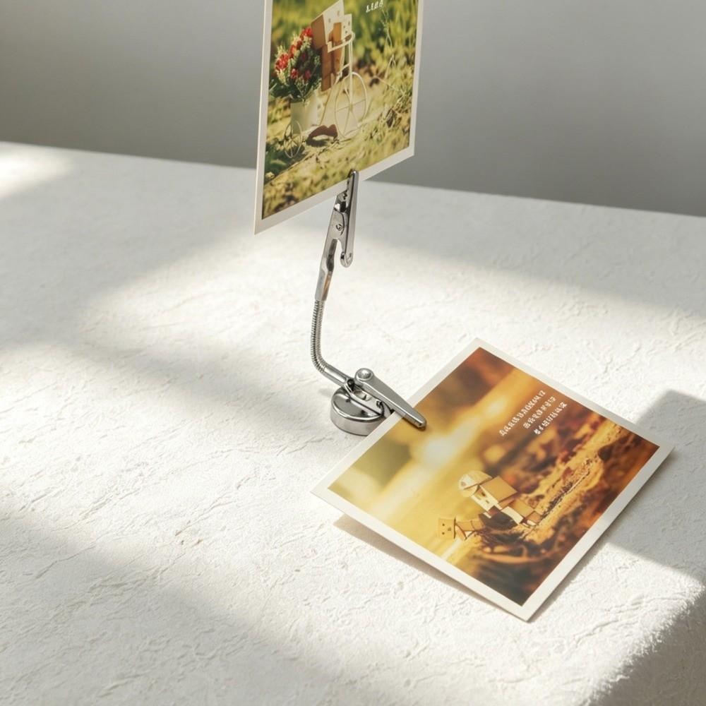 Flexible Alligator Clip Metal Office Name Card Clip Portable Memo Photo Holder  Gift