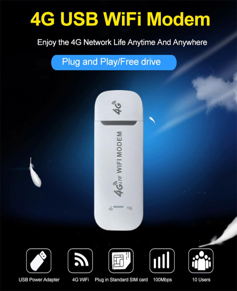 4G High-Speed 150Mbps Portable USB WiFi Modem for Home and Car