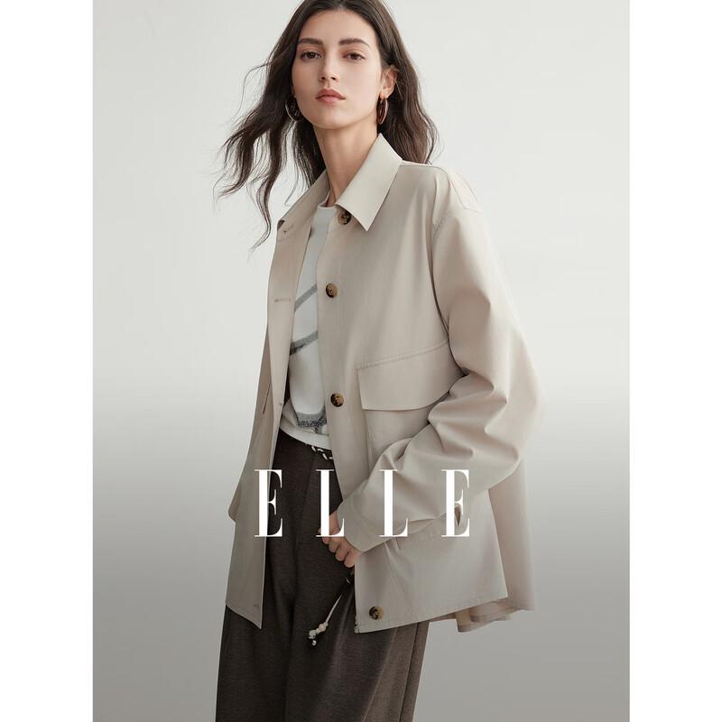 ELLE Women s Lapel Shirt Jacket S
