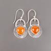 Natural Carnelian Gemstone 925 Sterling Silver Handmade Earrings 1.30" For Women EE-63-28