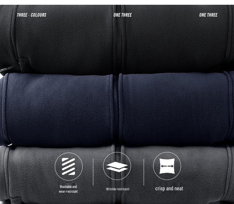 Men's Trendy Fleece Hooded Jacket: Warm, Thick, Casual Outdoor Coral Fleece for Autumn and Winter.