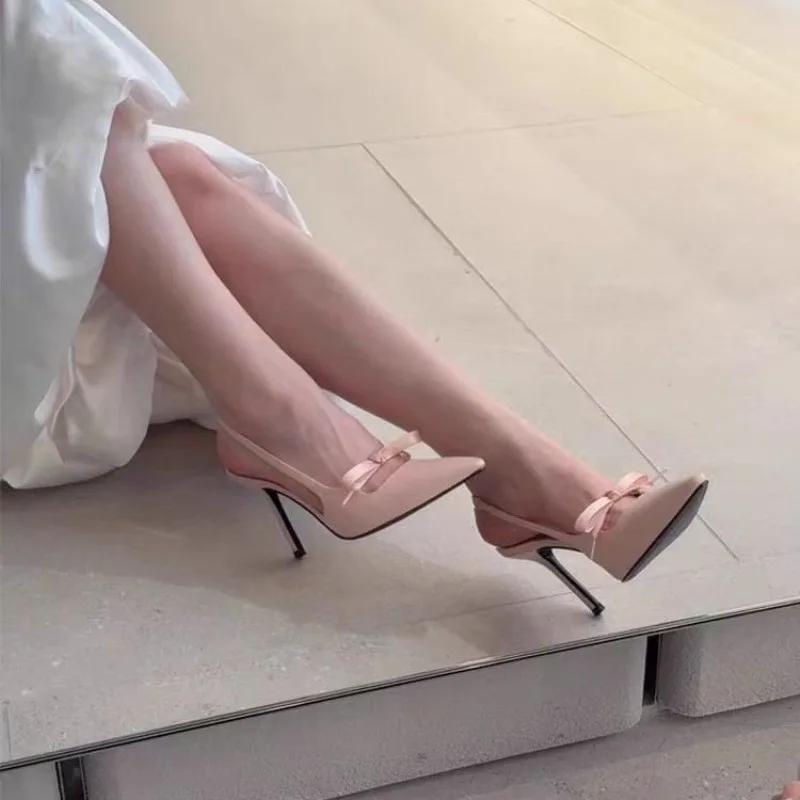 Fashion 2025 New Classics Slingbacks Women's High Heels Pointed Toe Thin Heels Butterfly-knot Slip on Pumps for Fashion Party & Dress