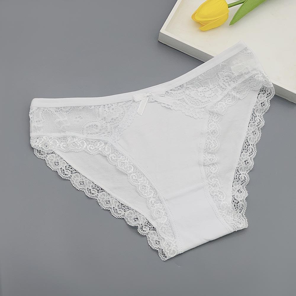Moonflame 5 Pcs Underwear Girls Low Rise Cotton Briefs Sexy Lace Women's Panties