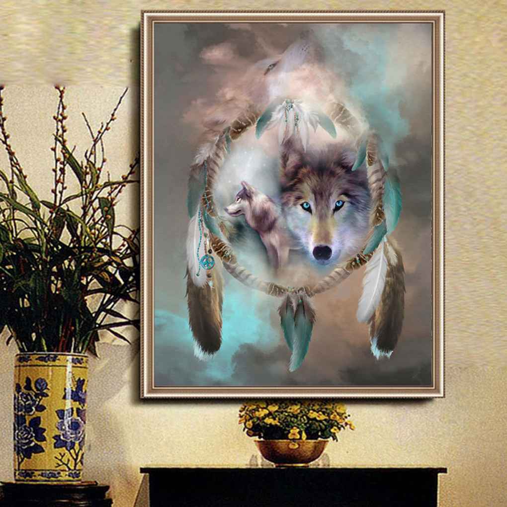 Round Rhinestone Drawings Embroidery DIY Diamond Painting Stitchwork Cross-Stitch Pictures Home Decor