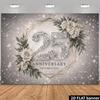 2D 25th Anniversary Backdrop for Silver Wedding Parties, Family Celebrations & Formal Events