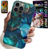 Etui Do Iphone 13 Pro - Niebiesko Zielony Marmurek Plecki Wzory