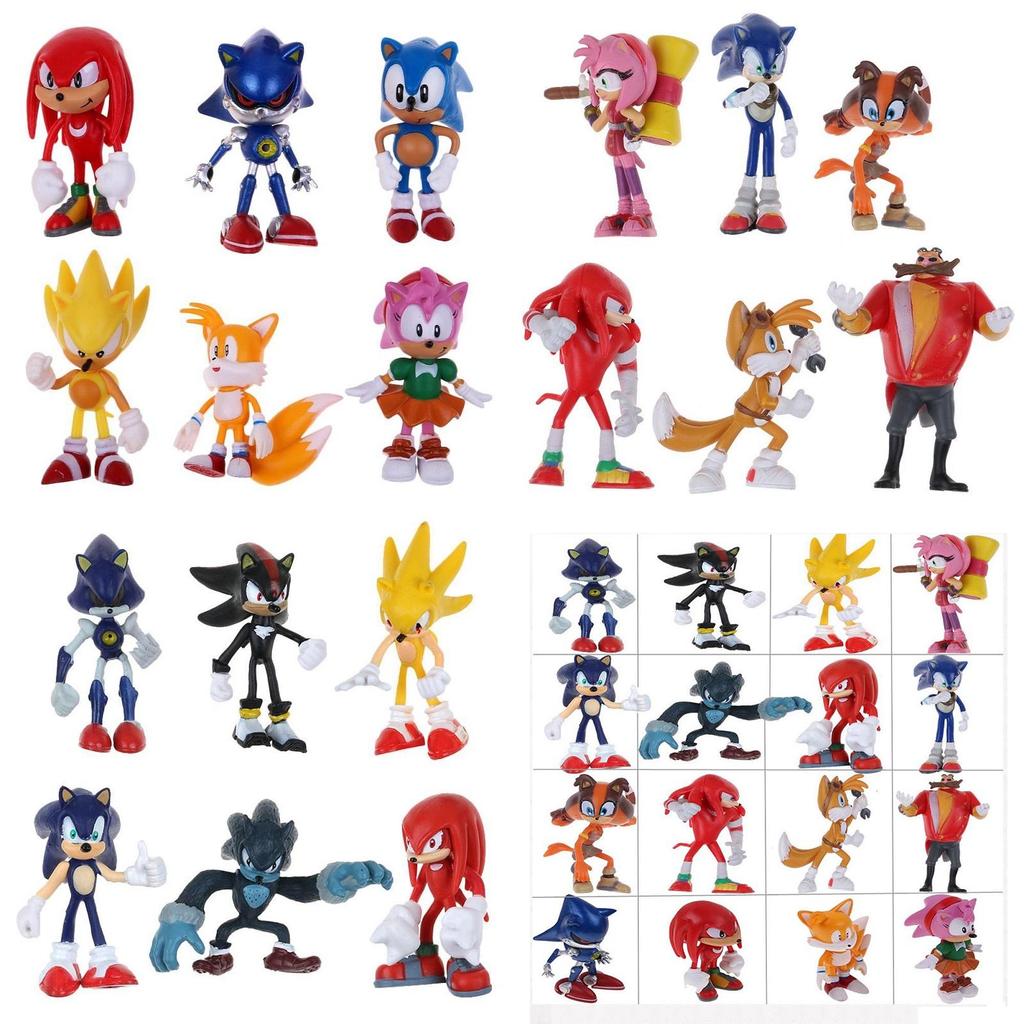 Set di Action Figure Giocattolo di Sonic the Hedgehog di Qualità Premium Carine per Bambini e Adulti