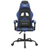 Gaming Chair Swivel Black and Blue Faux Leather