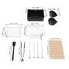 12 Pcs Fryer Accessories Roasting Rack Silicone Basket Brush Tong Skewer Set with Paper Liners