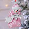 Babys First Christmas Ornament Vibrant Color with Hanging Rope Snowman Design Acrylic Christmas Ornament
