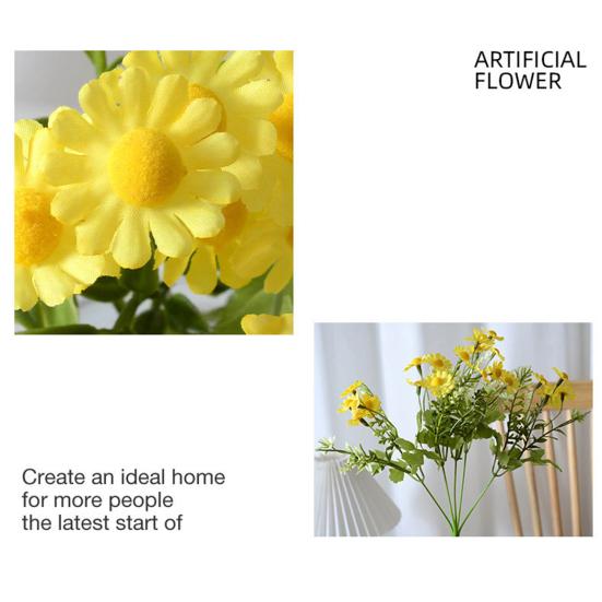 Künstlicher Frühlings-Wildblumenstrauß Realistische Fake-Seidenblume mit Stiel Zuhause Party Faux