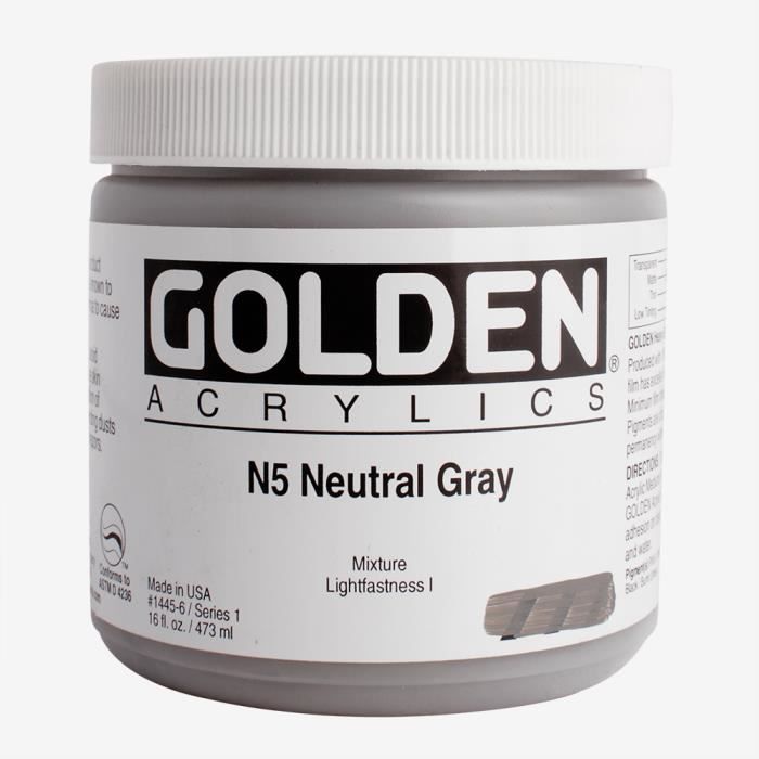 Golden : Heavy Body Acrylic Paint : 473ml : Neutral Grey No.5