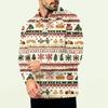 Men's Christmas Print Zip-Up Sweatshirt, Long Sleeve Loose Fit Casual Fall Winter Top, Multiple Colors and Sizes