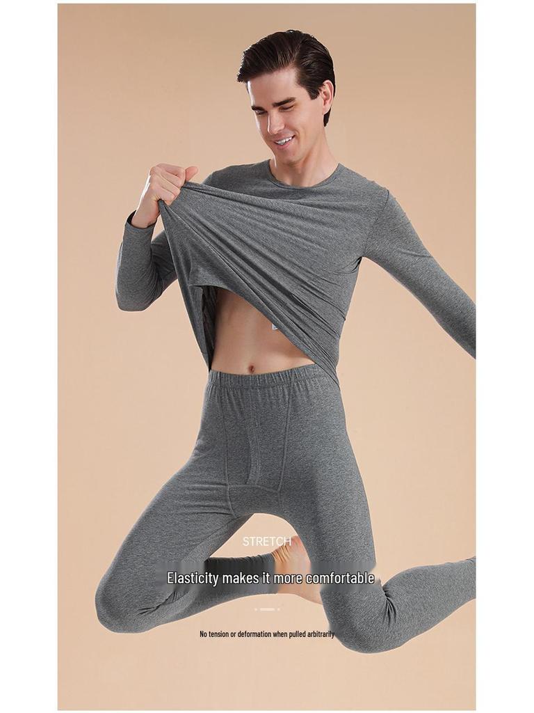 Men's Slim Fit Pure Cotton Thermal Underwear Set - Autumn/Winter Collection