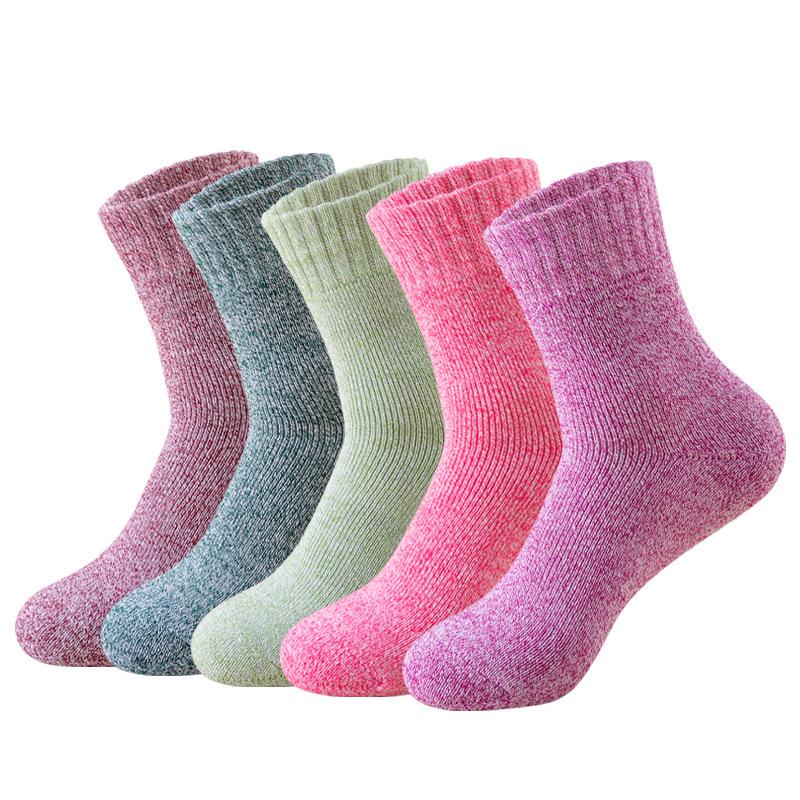 Terry Plus Velvet Thick Warm Unisex Mid-Tube Socks - Solid Color for Autumn and Winter