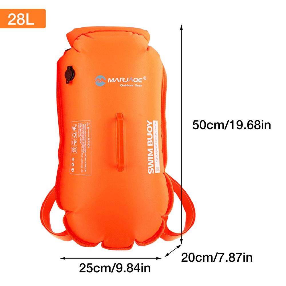 28L/35L Swimming Buoy Waterproof Dry Bag Double Airbags Backpack Swimming Safety Diving Safety Signal Air Bag Iate Ring