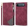 For iPhone 17 Air Wallet Case Color Splicing Leather Phone Cover with Stand